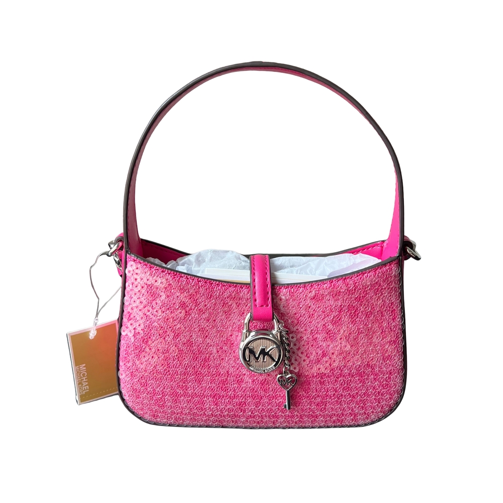 Michael Kors Pink Shoulder Bag with Monogram Pattern